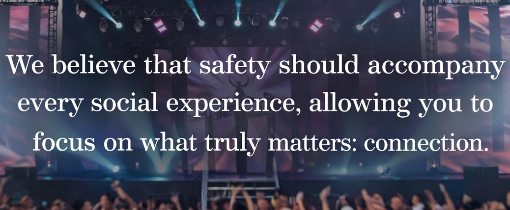 Large outdoor event with 'Drink Strips' branding and crowd in the foreground.