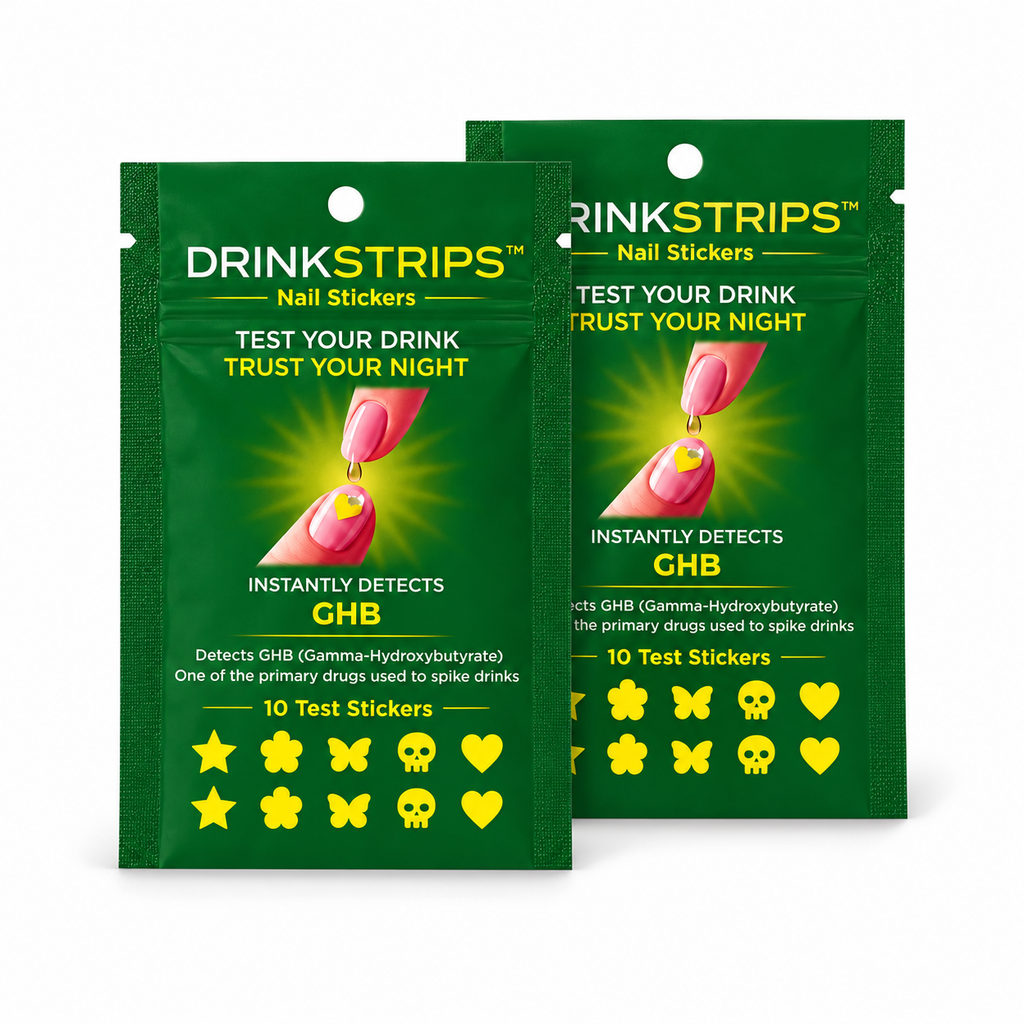 DRINKSTRIPS Drink Spike Detection Nail Stickers - 2 POUCH BUNDLE (20 STICKER TESTS TOTAL)
