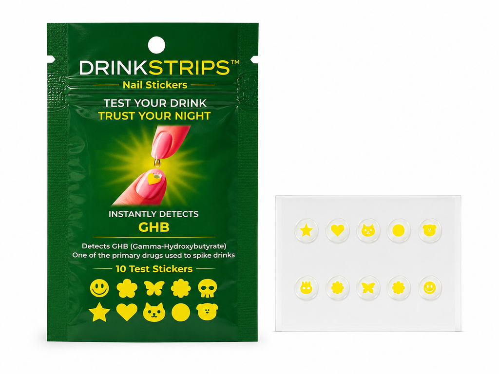 DRINKSTRIPS Drink Spike Detection Nail Stickers - 1 POUCH (10 STICKER TESTS)
