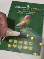 DRINKSTRIPS ULTIMATE DRINK SAFETY BUNDLE - 1 POUCH (10 NAIL STICKER TESTS) + 1 POUCH (5 DRINK SPIKE TEST STRIPS) + Mini Tumbler Keychain Container (BLACK)