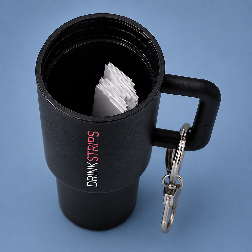 DRINKSTRIPS Mini Keychain Container - BLACK (Container Only)