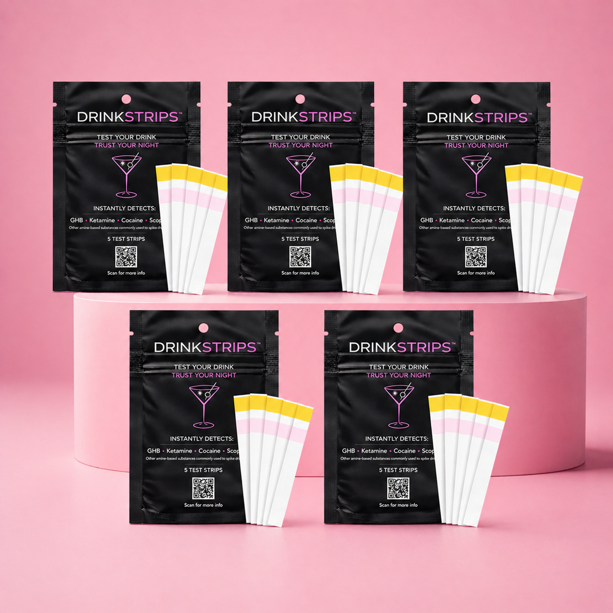 DRINKSTRIPS - 5 POUCH BUNDLE (25 DRINK SPIKE TEST STRIPS TOTAL)