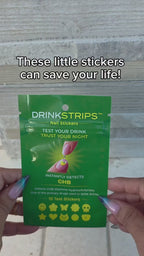 DRINKSTRIPS ULTIMATE DRINK SAFETY BUNDLE - 1 POUCH (10 NAIL STICKER TESTS) + 1 POUCH (5 DRINK SPIKE TEST STRIPS) + Mini Tumbler Keychain Container (BLACK)